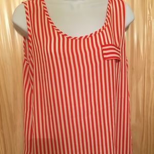 Orange/White Stripe Dressy Top
